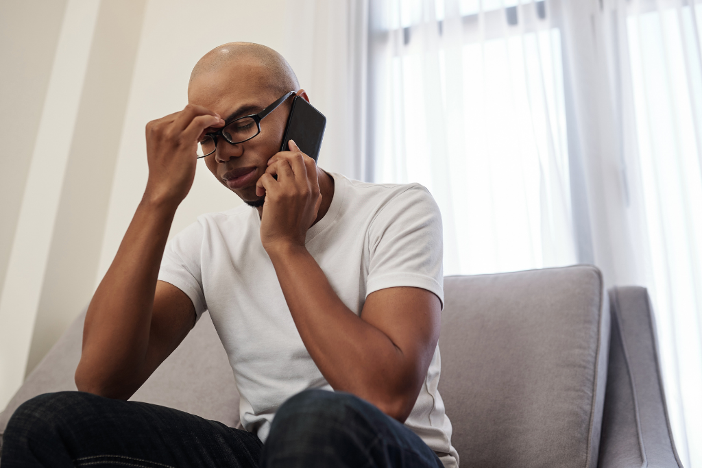 Stressed phonecall - poor customer service 